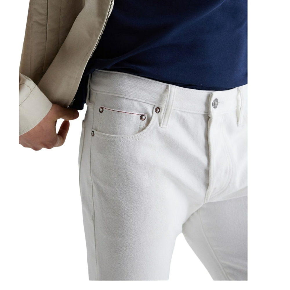 Express Selvedge Denim Slim Straight Jeans Mens 28x30 White Cotton Denim - Picture 7 of 13